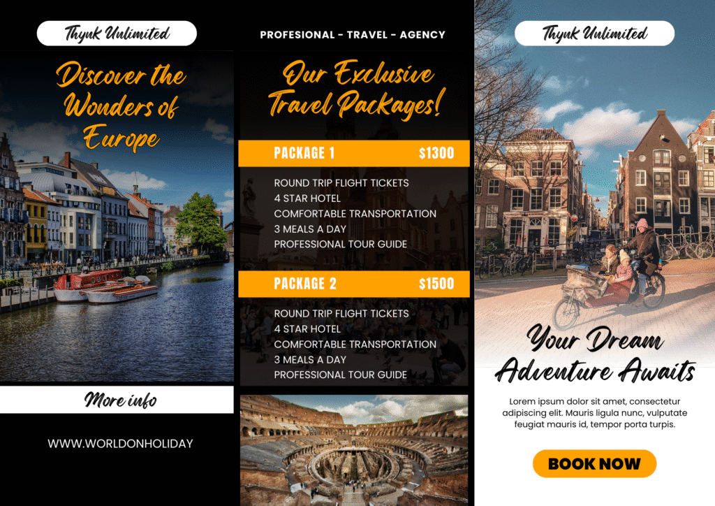 yellow and white modern travel agency trifold brochure (3)